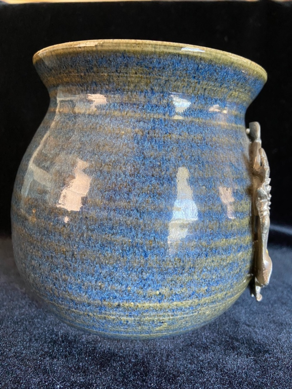 🩵 Studio Pottery Hand Thrown Hummingbird Plaque Candle Holder Artist Signed - Picture 4 of 9